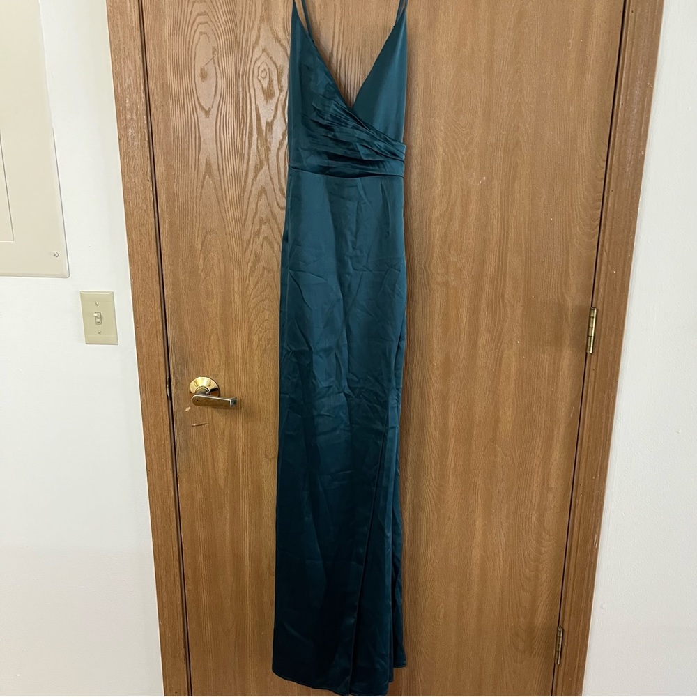 Green Formal Dress with Slit